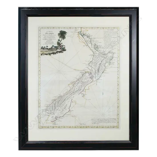 1794 Antonio Zatta map of New Zealand coloured engraving,